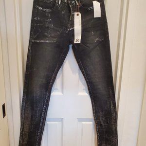 PURPLE  P001 DENIM BLACK WASH METALLIC SILVER 30